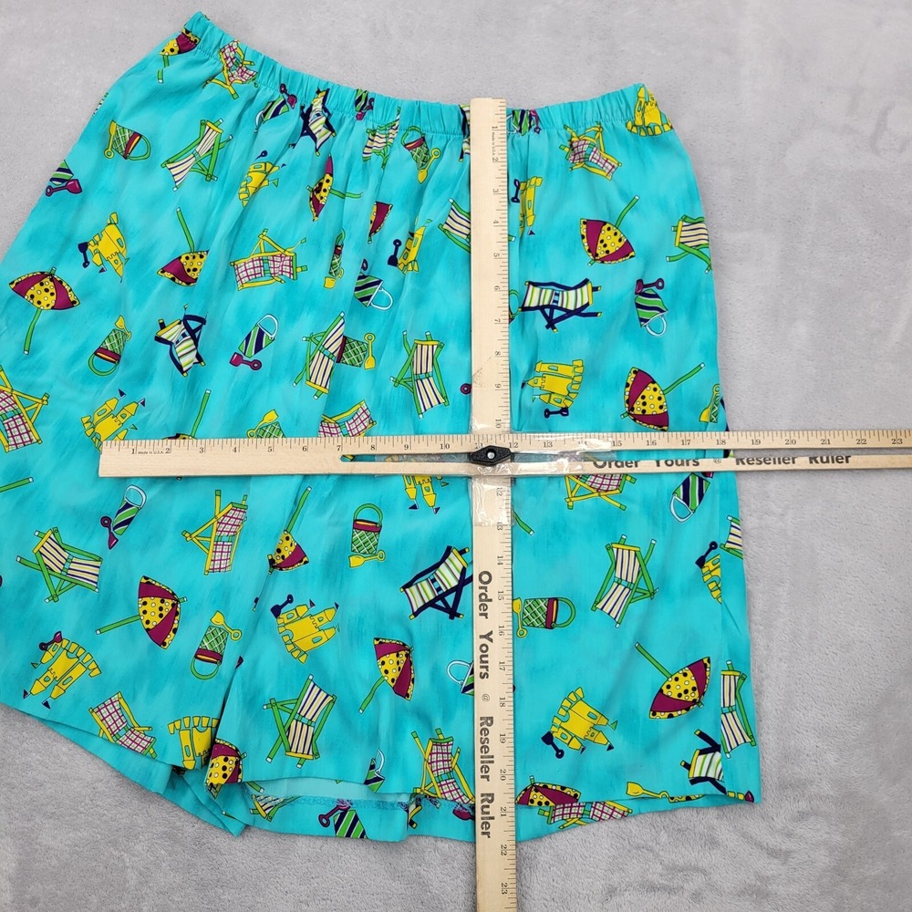 SG Sport Shorts Women 1X Vintage USA Beach Swim Sand Castle Lounge Tan Pool AOP‎ - Picture 5 of 11